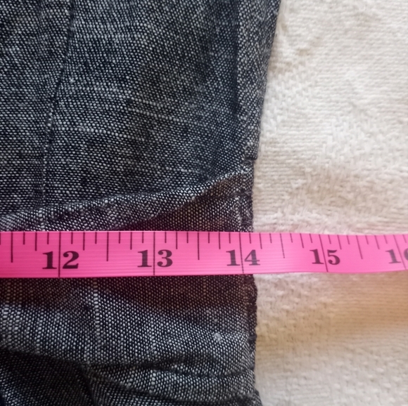 Max Studio Preppy Classic A-line Pleated V Neck Chambray Tie Belt Shirtdress - Picture 6 of 7